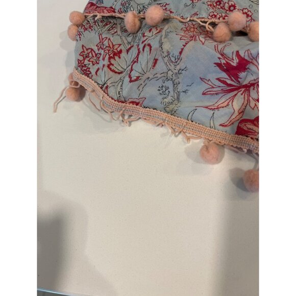 Z & V Flowy Floral Tassel Dress Nighty With Adjustable Straps & Pom-Pom Trim - Picture 8 of 9